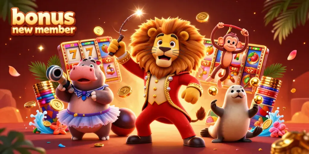 Experience the excitement of bonus new member promotions at an engaging slot game scene.
