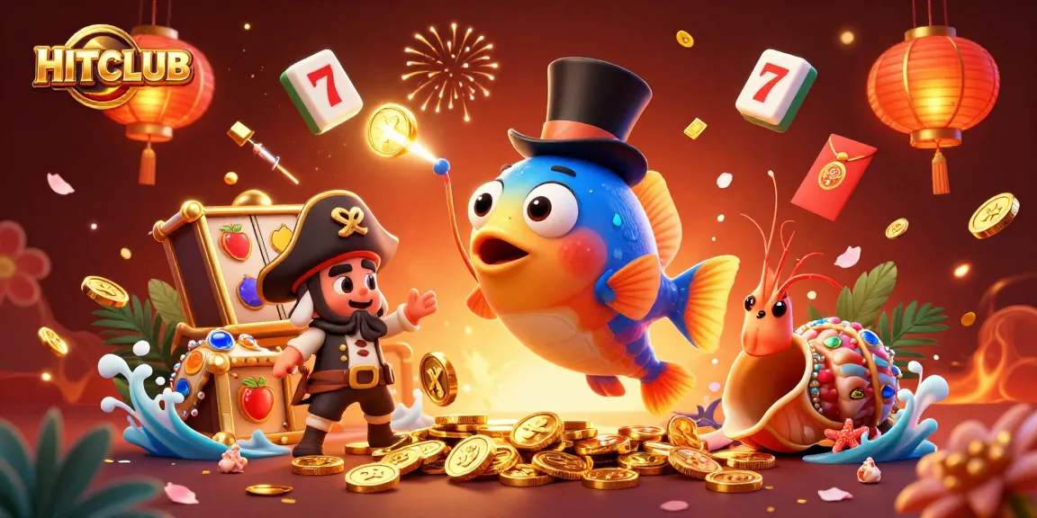 Engage with HITCLUB's vibrant gaming using glowing anglerfish and pirate shrimp.